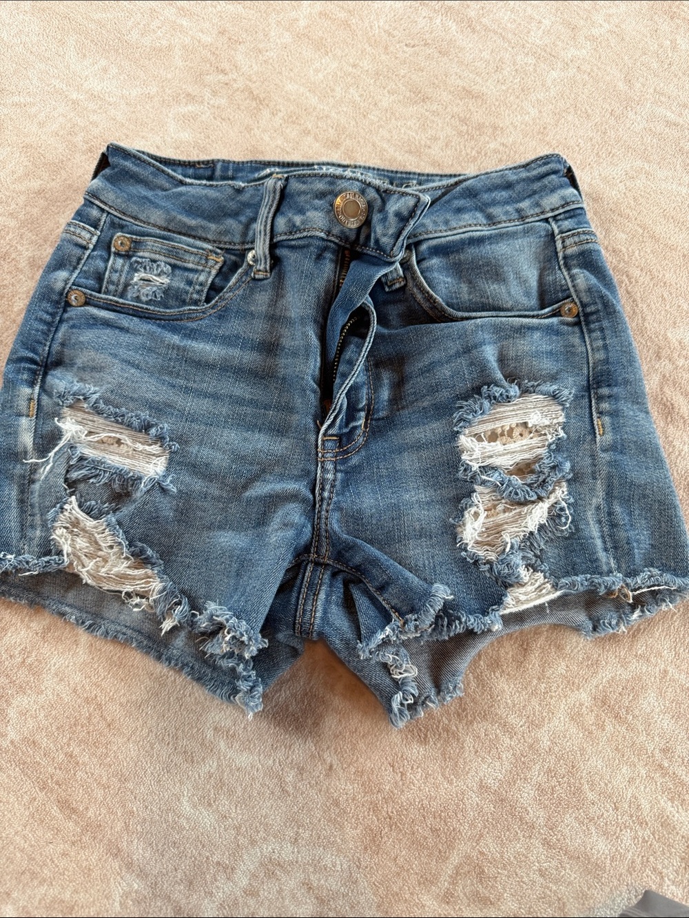 American Eagle Outfitters Distressed Blue Jean Cutoff Shorts